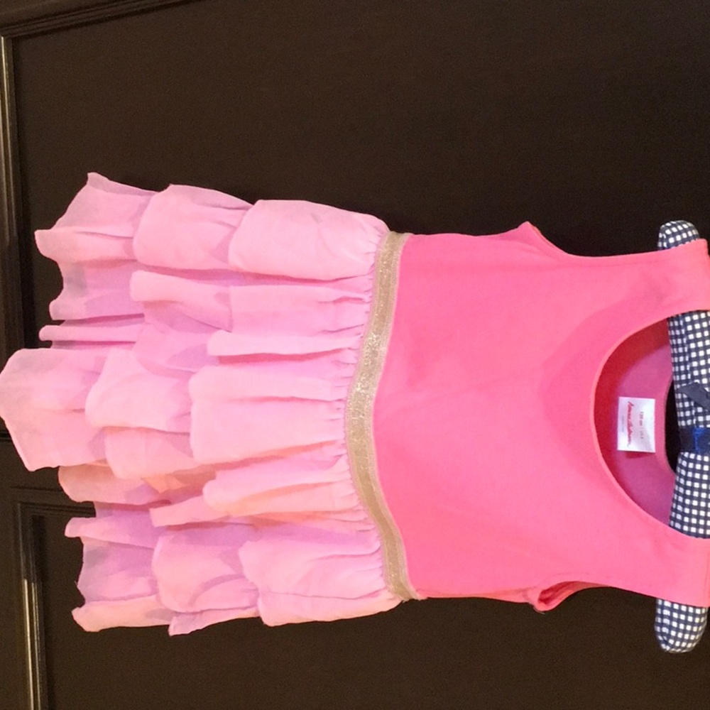 Hanna Andersson girls pink tiered dress, 8